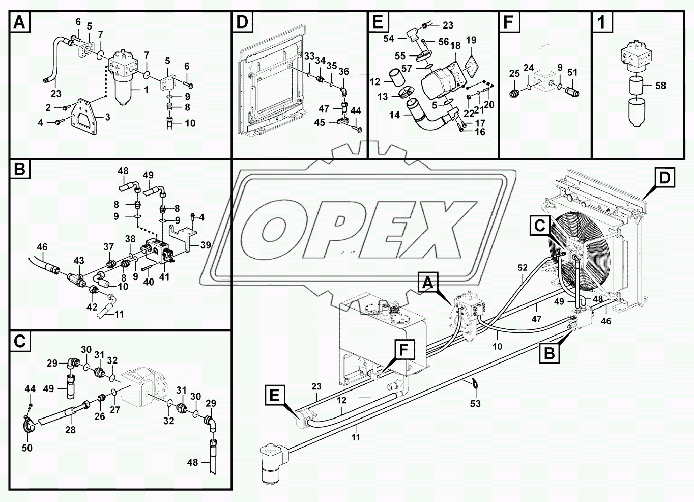 Fan hydraulic motor assembly