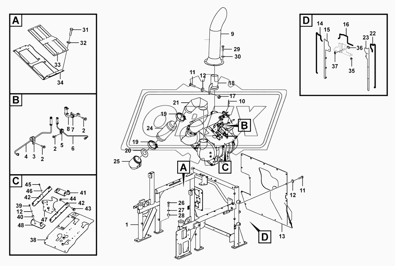 Low exhaust emission assembly