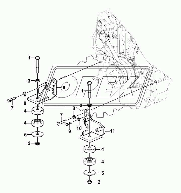 Engine mounting assemly