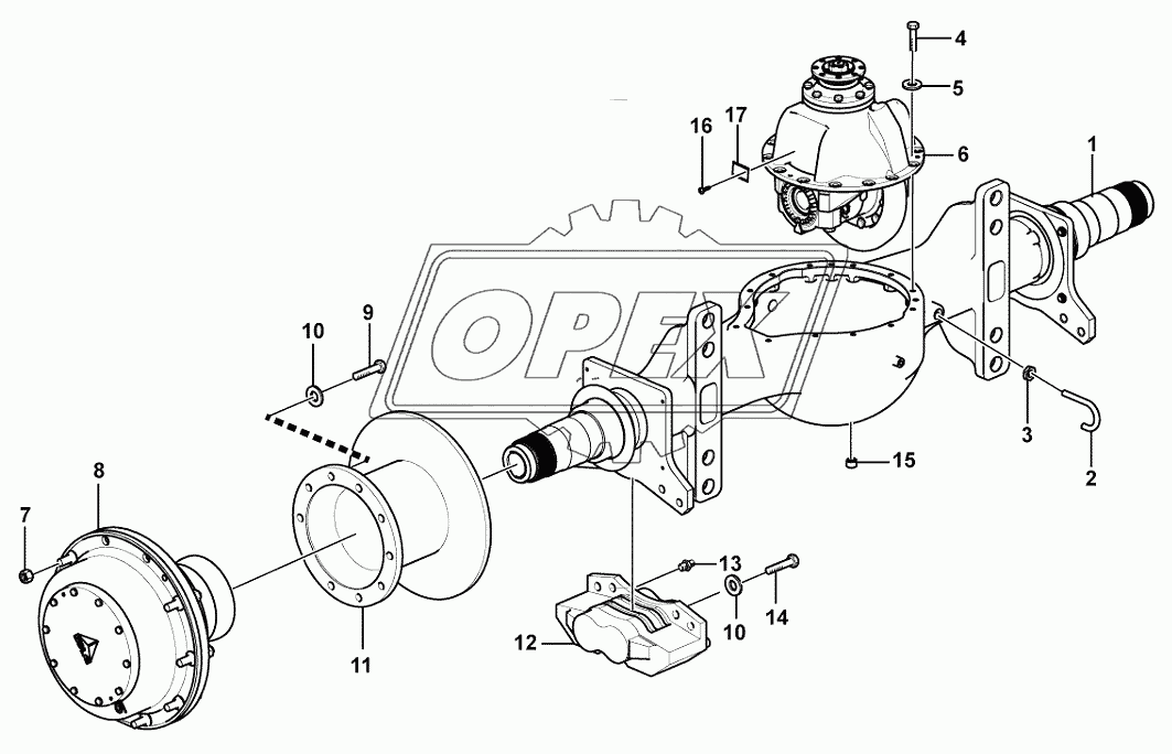 Front axle assembly A504C