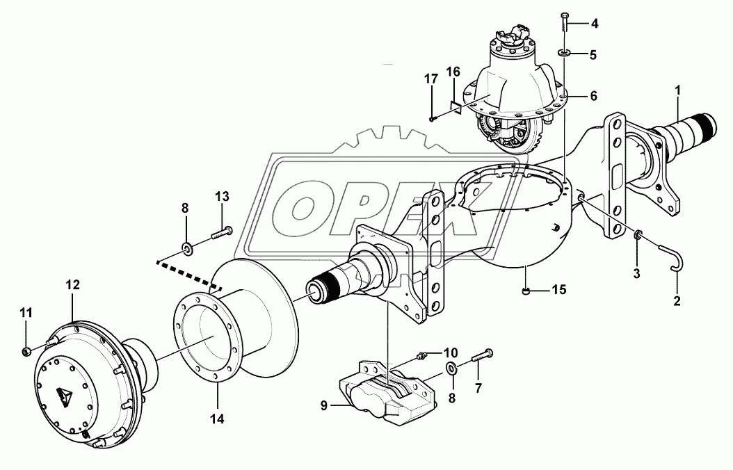 Real axle assembly A504C