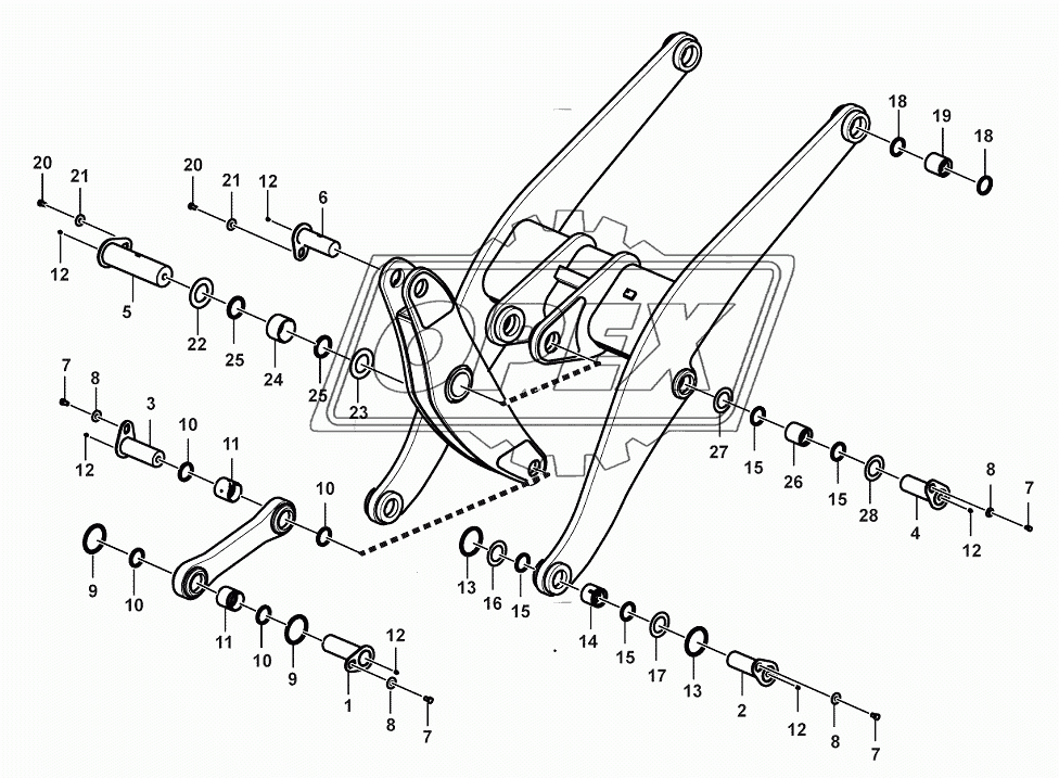 Lifting frame work parts