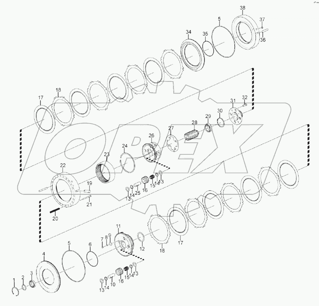  Shaft and clutch assembly