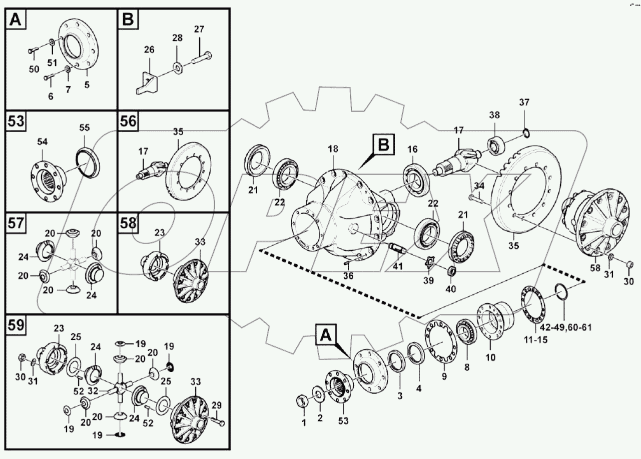  Front final drive assembly