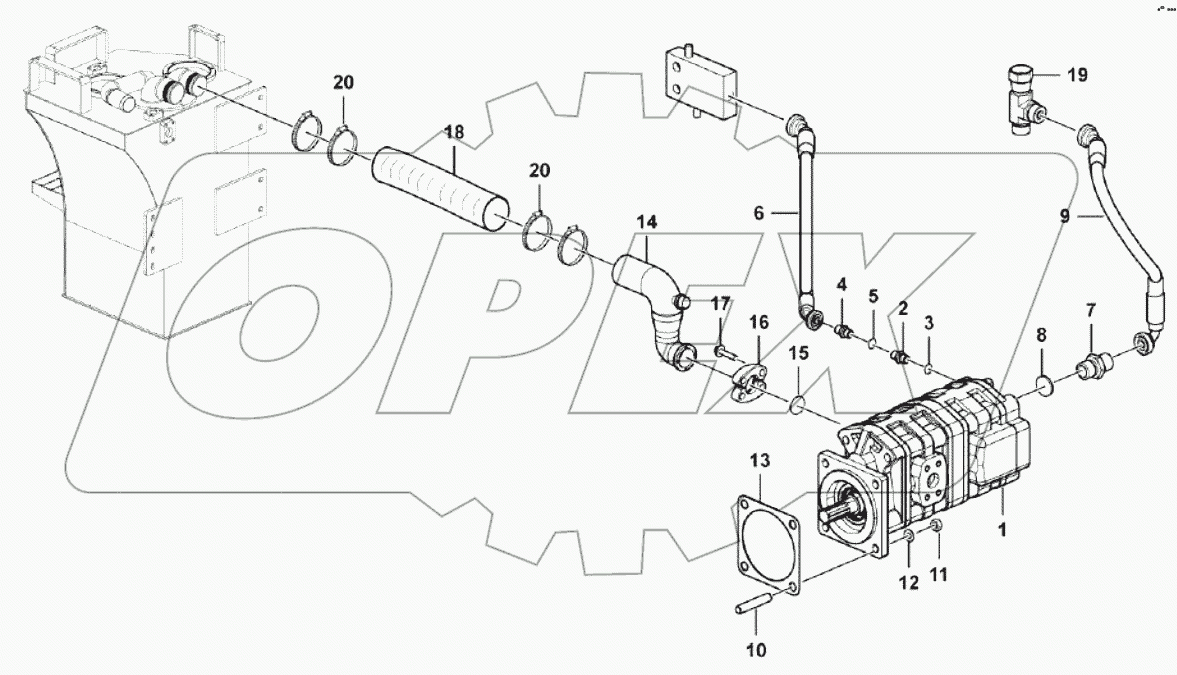  Working hydraulic pump assembly