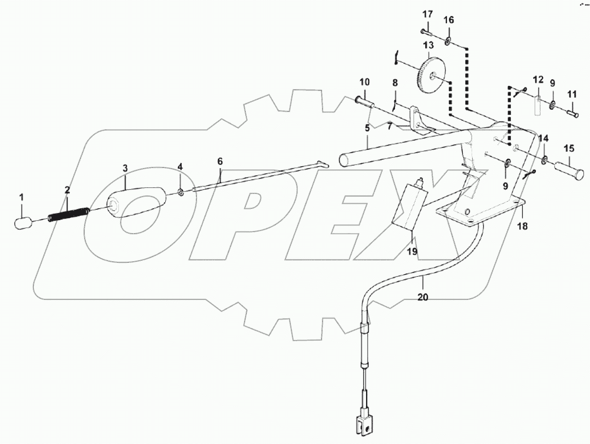  Parking brake, hand-op.