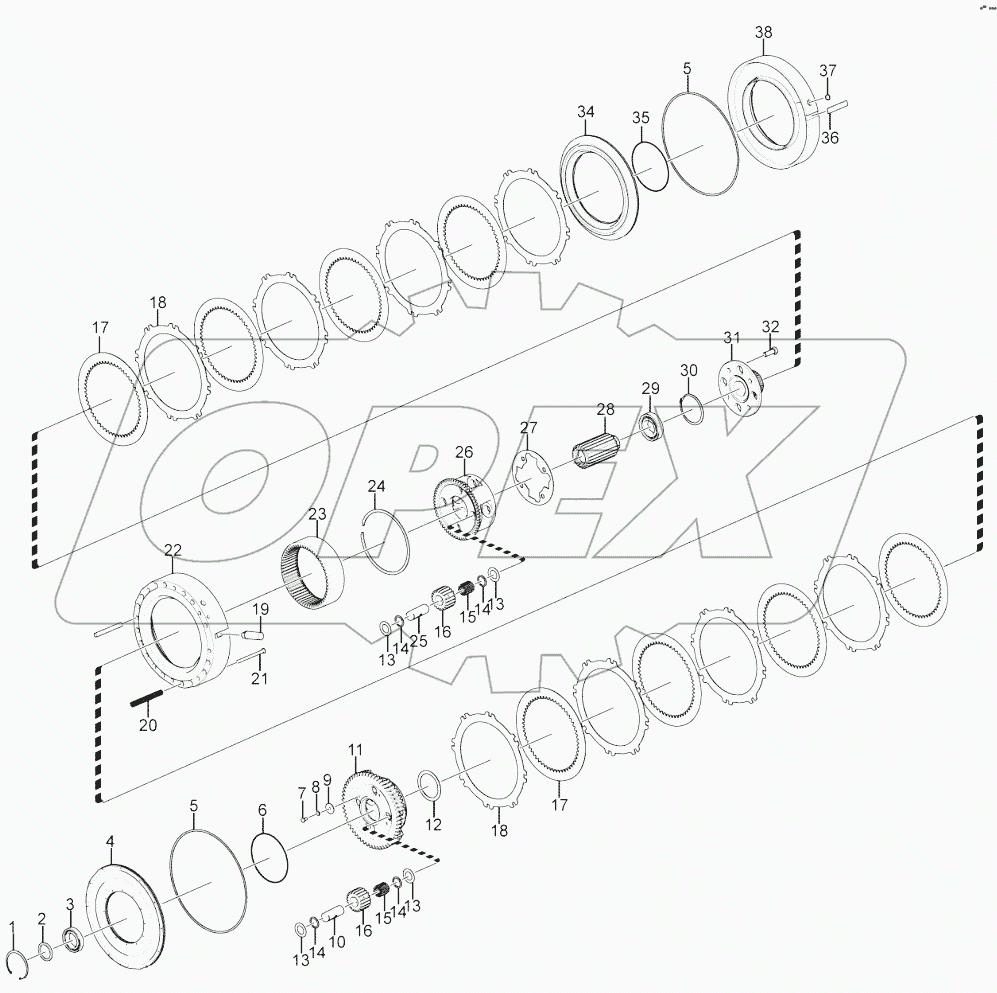  Shaft and clutch assembly