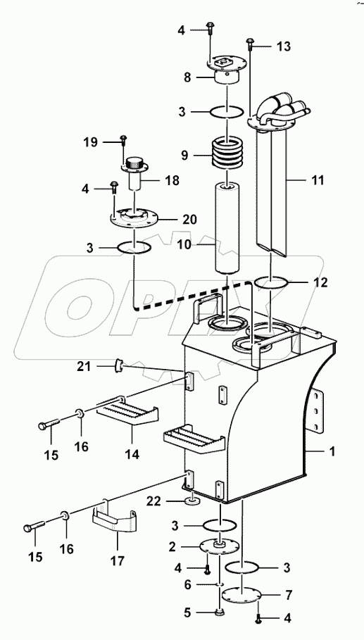  Hydraulic fluid tank assembly