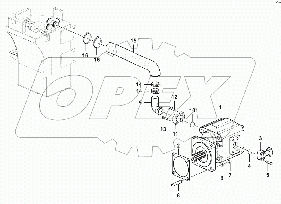  Working hydraulic pump assembly