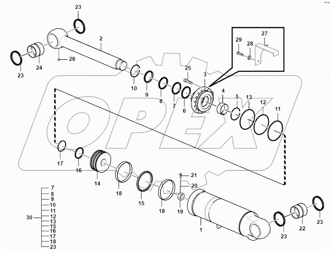  Tilt cylinder HSGF-190x90x548-1043A (3713CH)