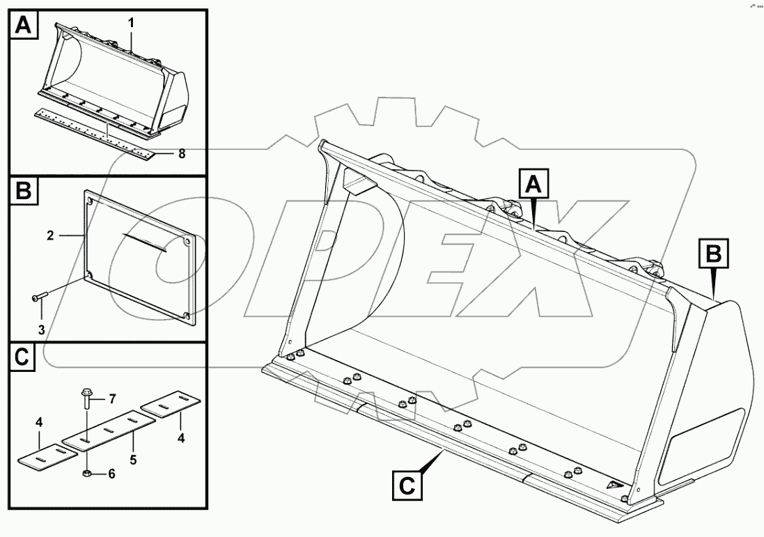  BG320 Bucket assembly