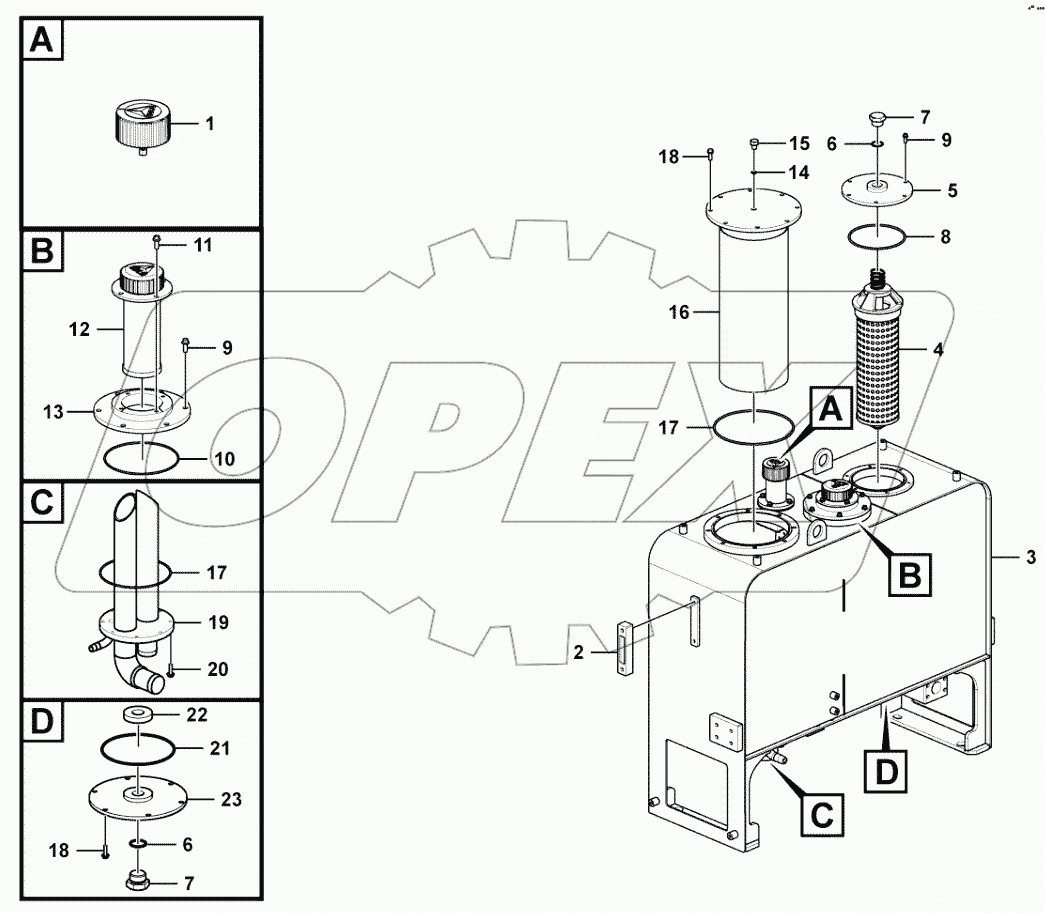  Hydraulic fluid tank