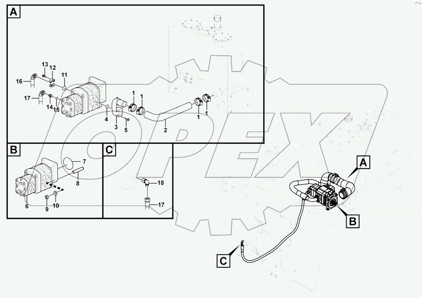  Working hydraulic pump assembly
