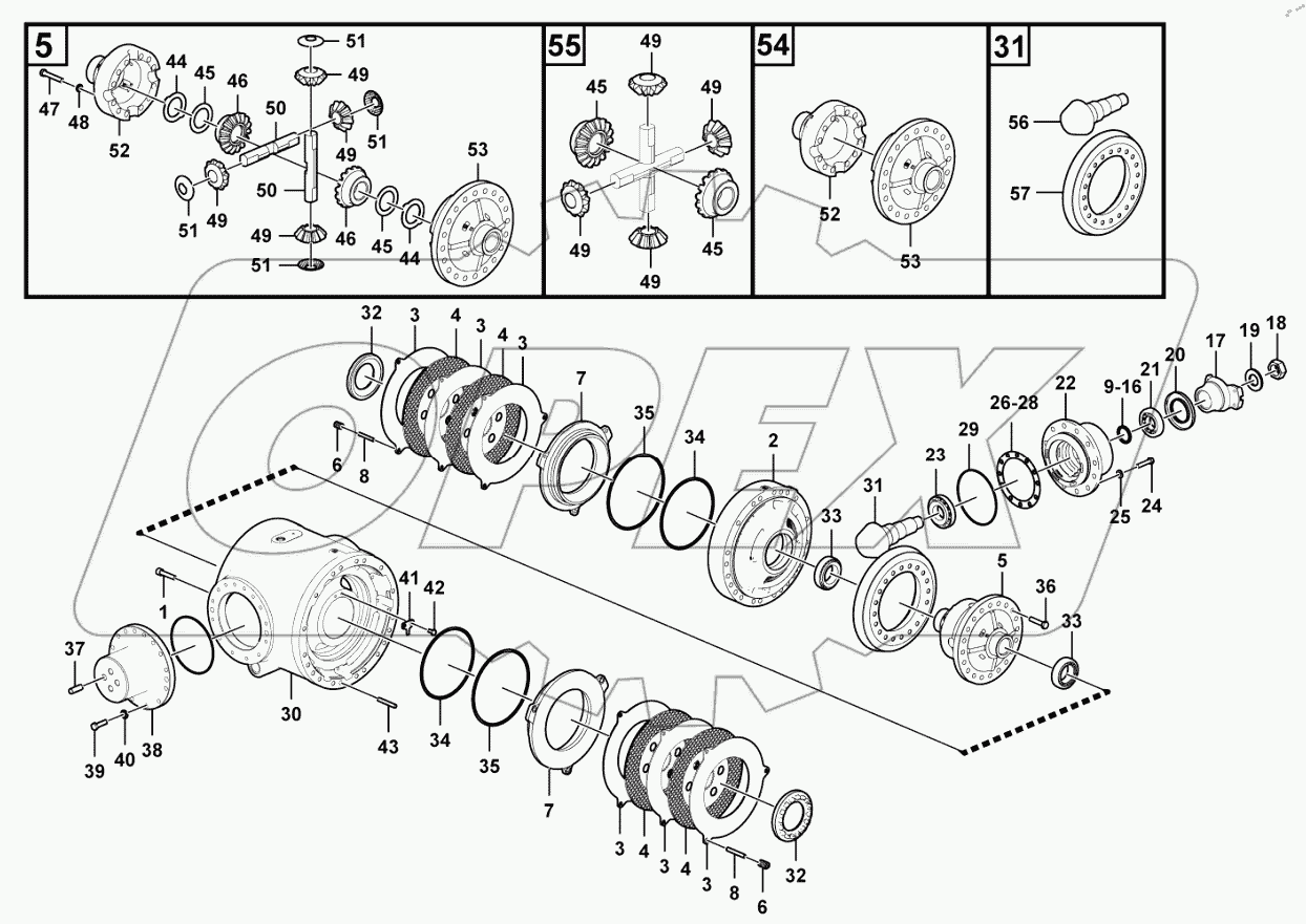  Rear final drive assembly