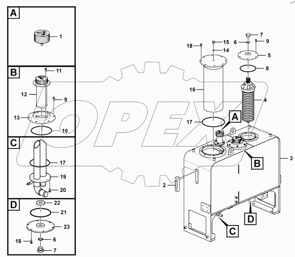  Hydraulic fluid tank