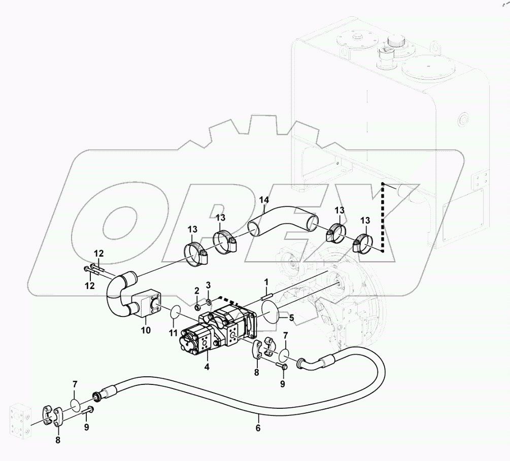  Working hydraulic pump assembly