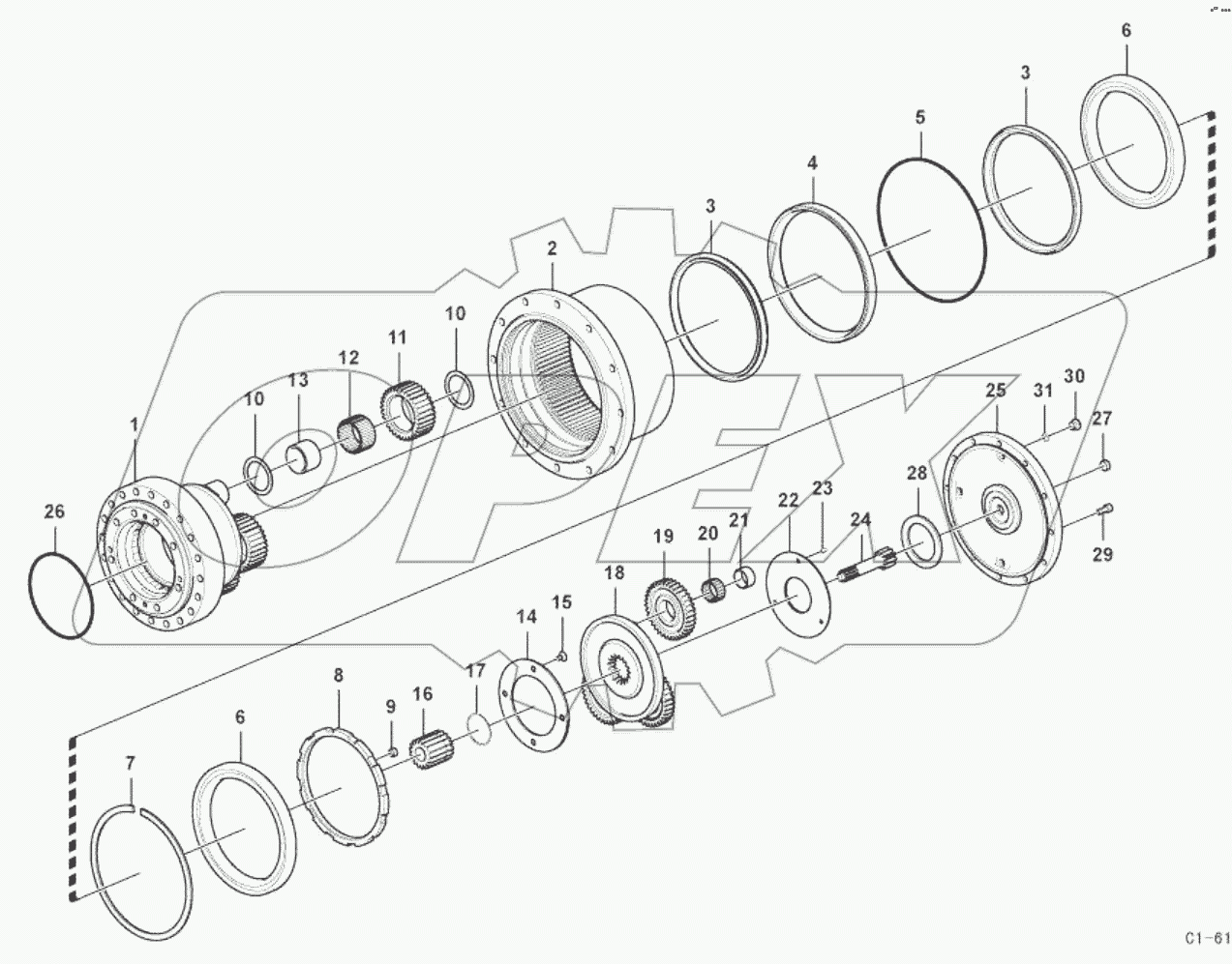  11212937 Travel gearbox