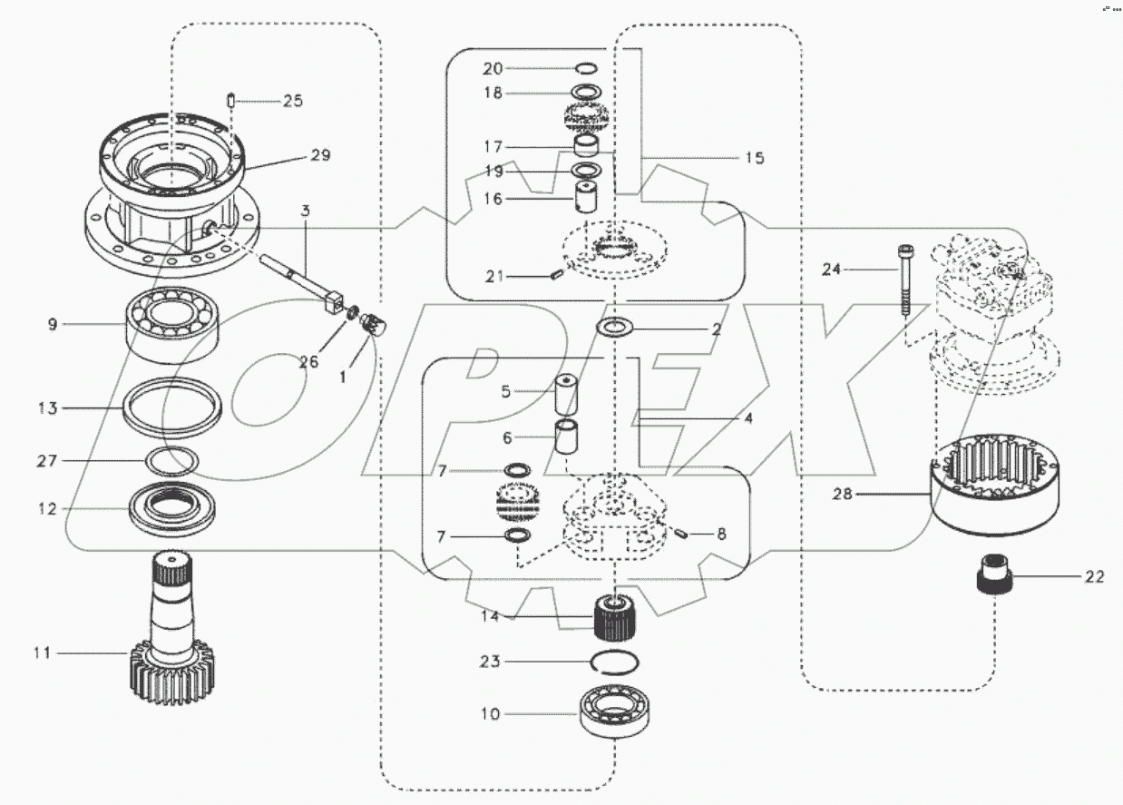  11212924 Swing gearbox