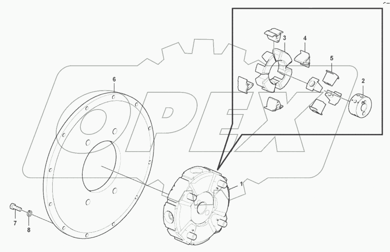  11212924 Pump gearbox with assembling parts