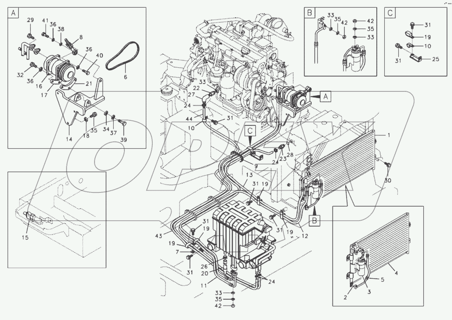  11213471 Air conditioning line, cooling and heater