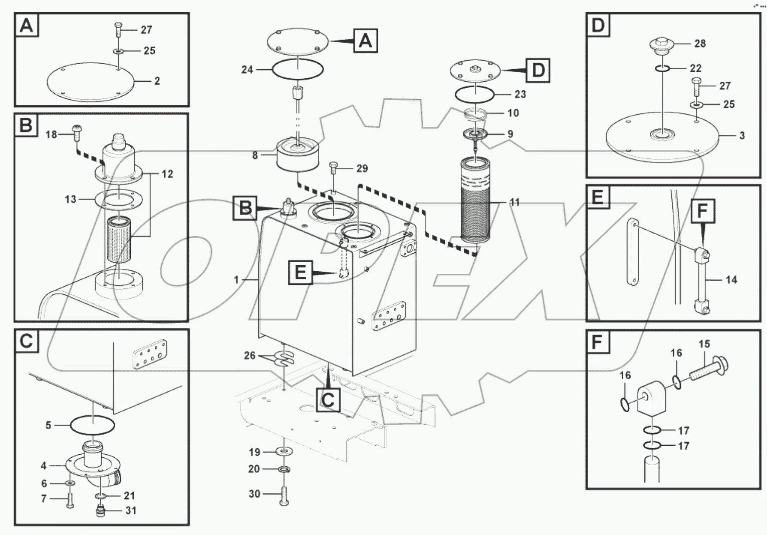  11212924 Hydraulic oil tank