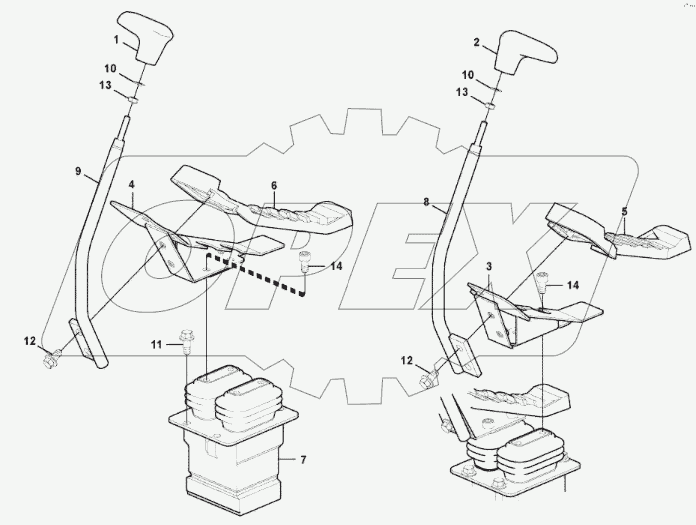  11212924 Remote control valve pedal with fitting parts