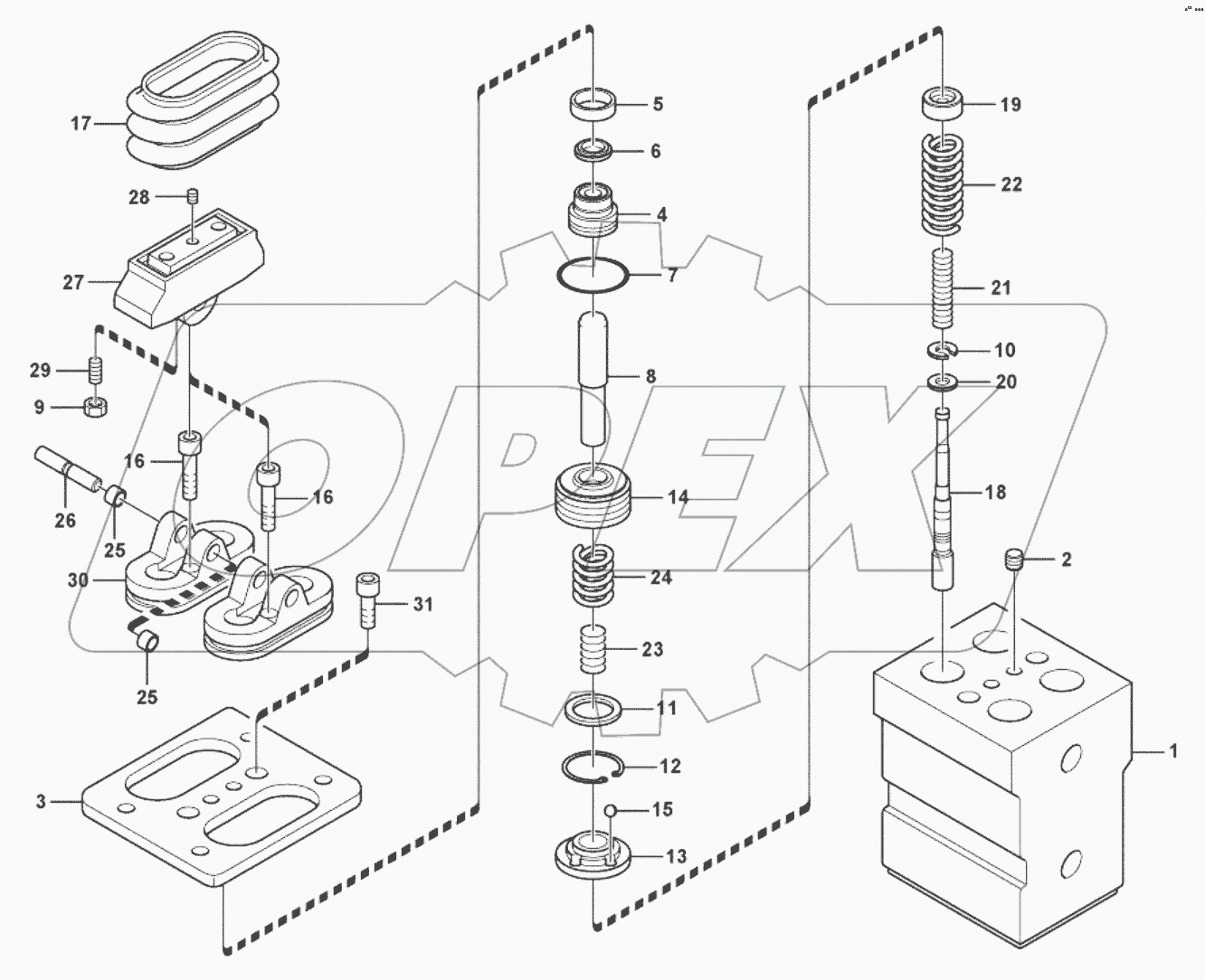  11212924 Remote control valve pedal, travel motor