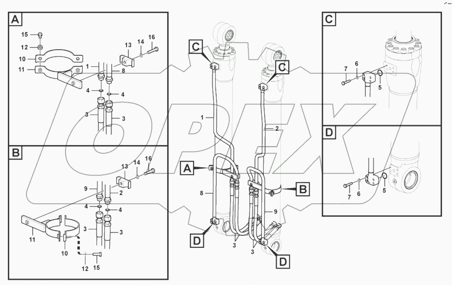  11213331, 11213332 Working hydraulic, boom cylinder