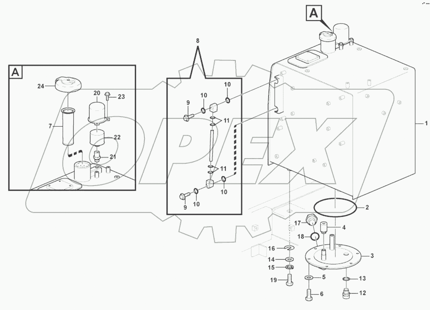  11212924, 11211826 Fuel tank with fitting parts