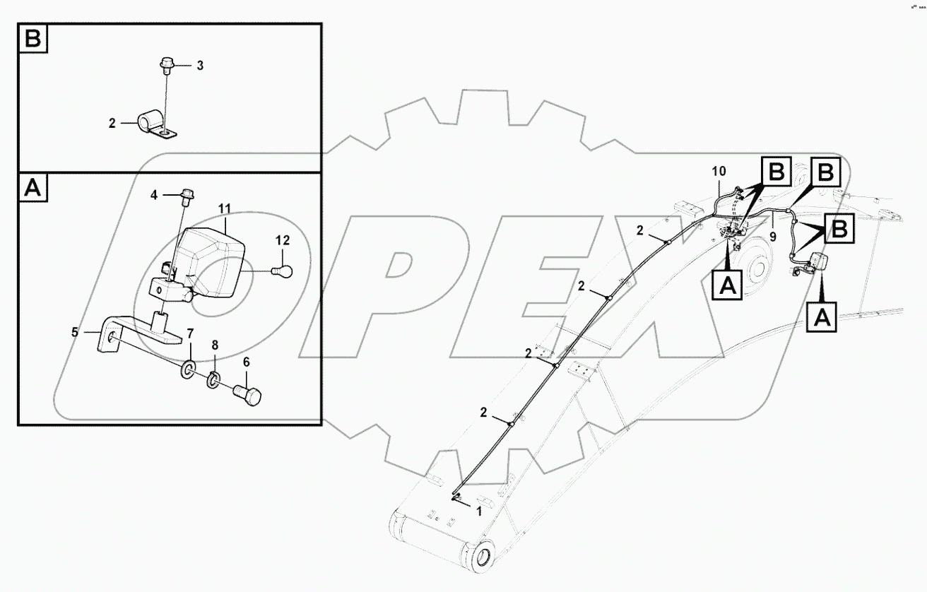  Operational lamp on the boom