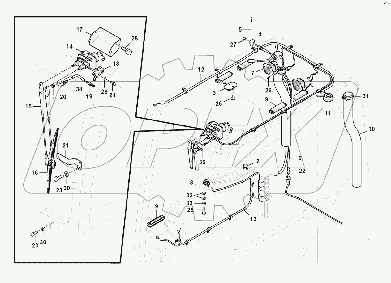  Cable wiring harness, cab