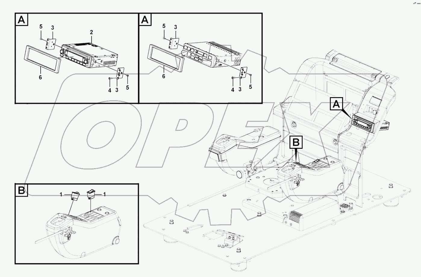  Radiocassette recorder with mounting details