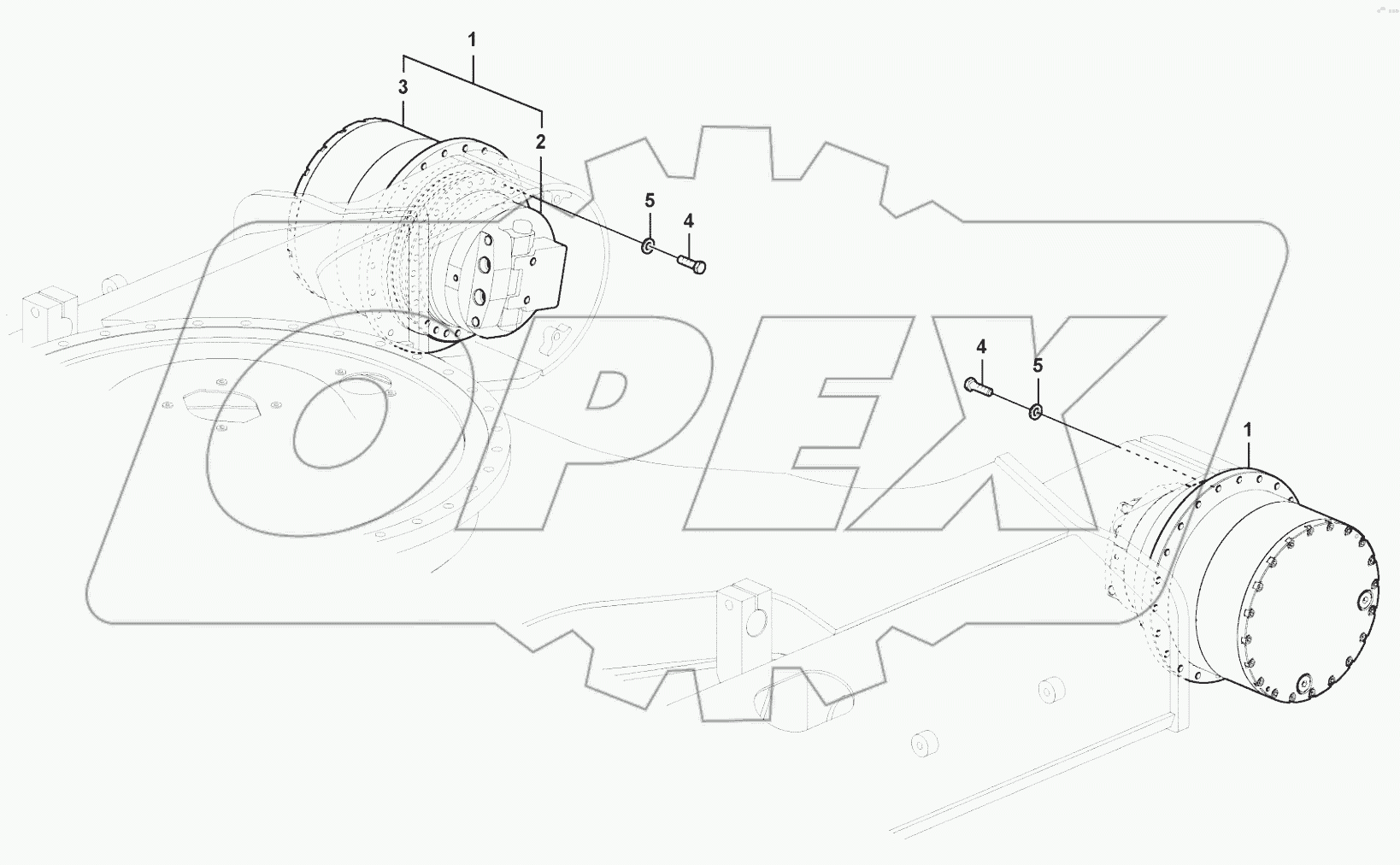  Displacement motor with mounting parts