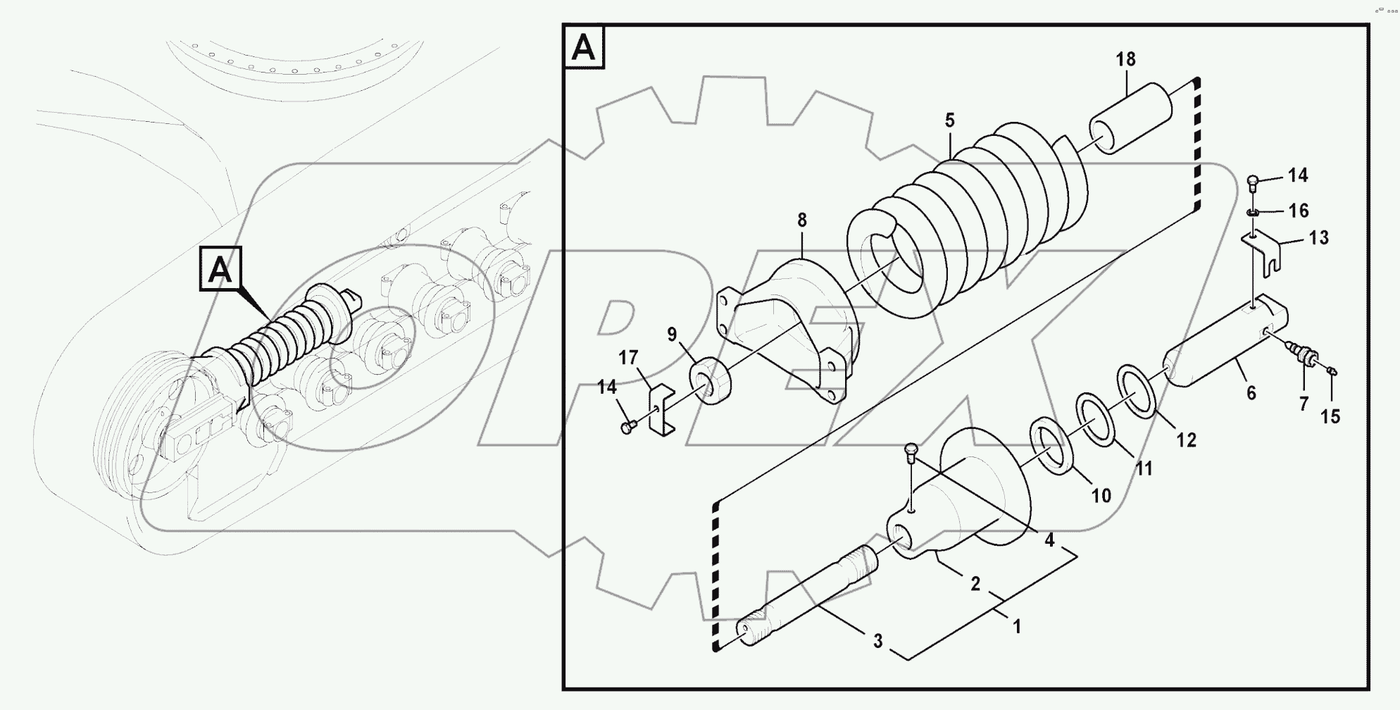  Bottom carriage, spring pack