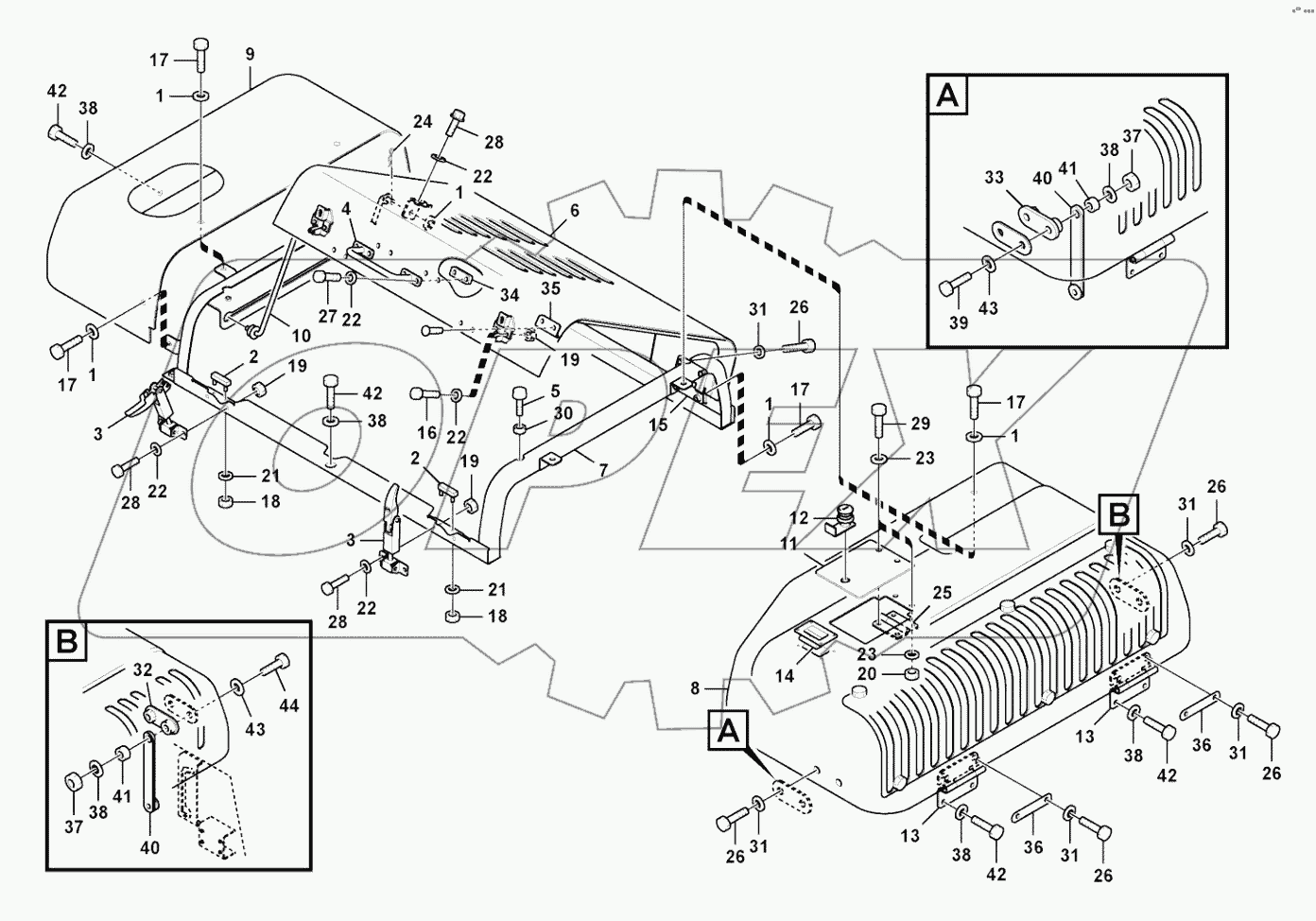  Cover, cover and hood structure