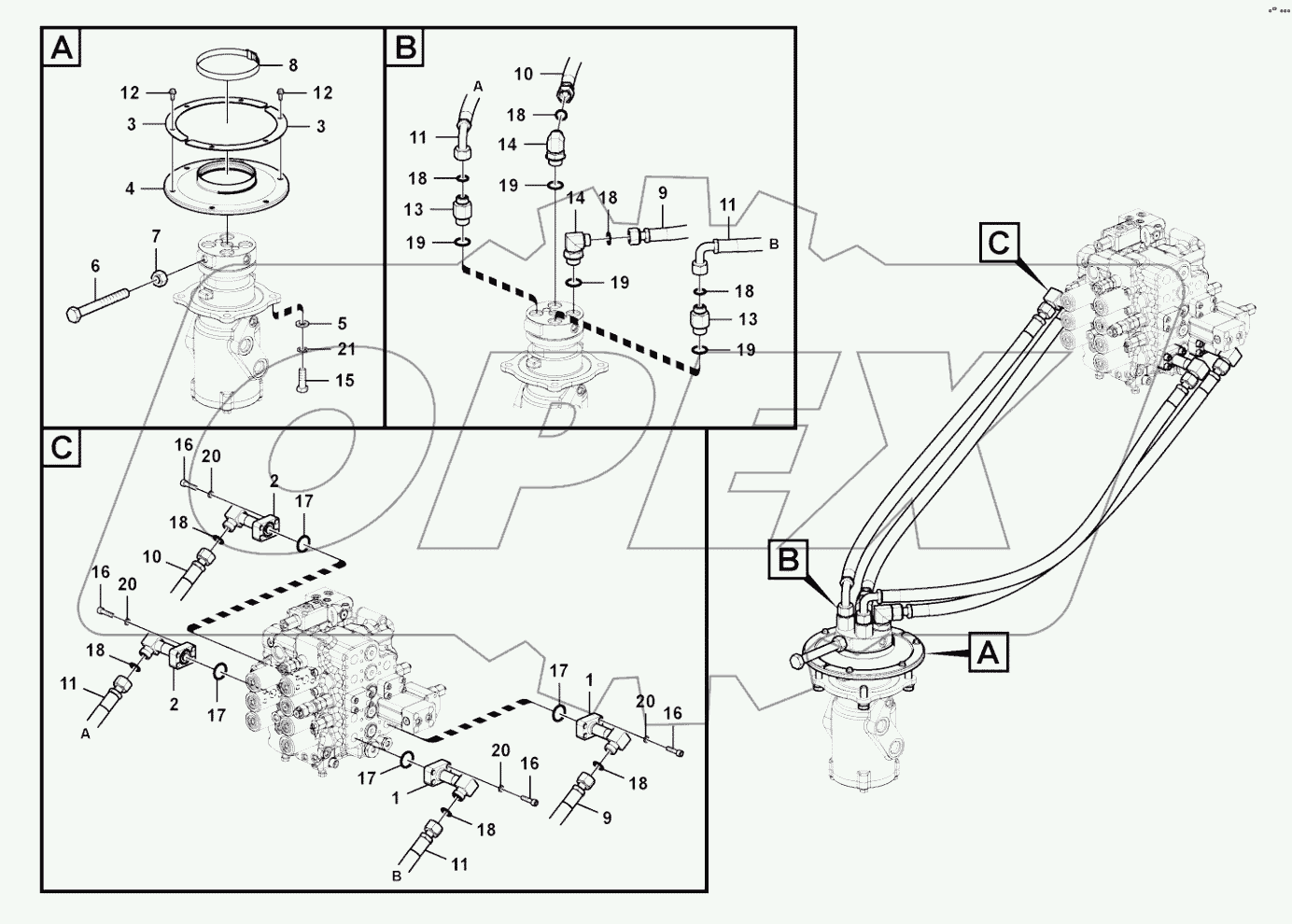  Swivel joint line, swivel joint control valve