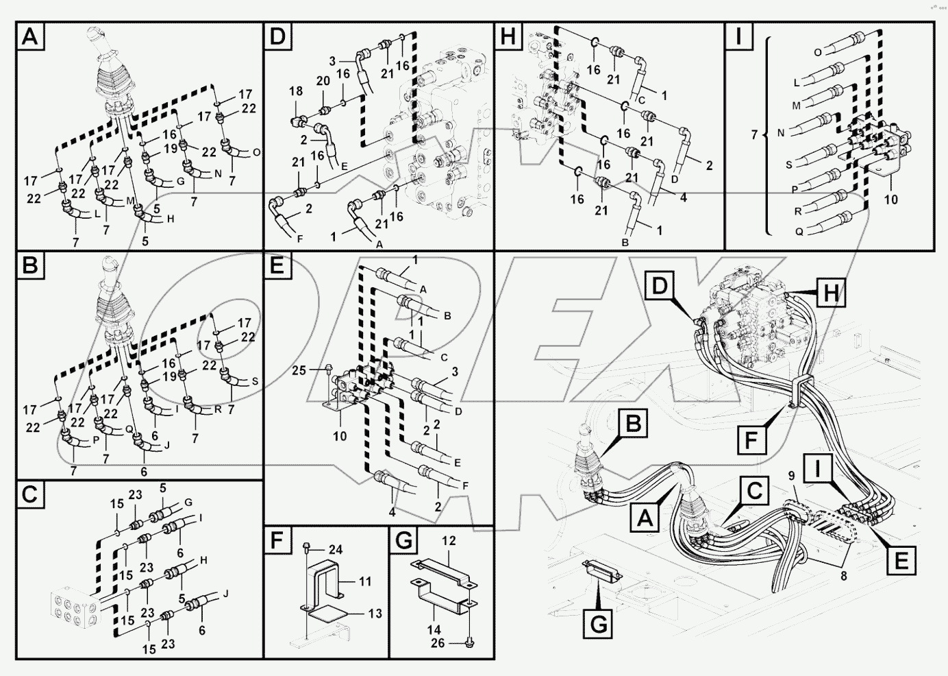 Servo system, control valve to remote control valve