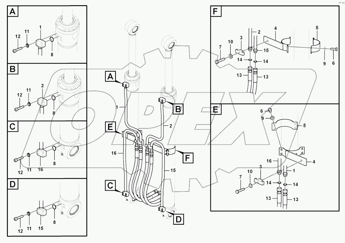  Working hydraulics, boom cylinder
