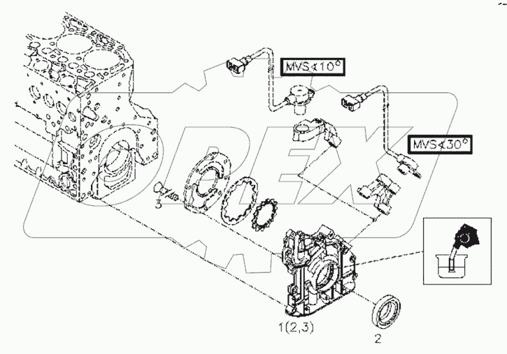  Front cover oil pump
