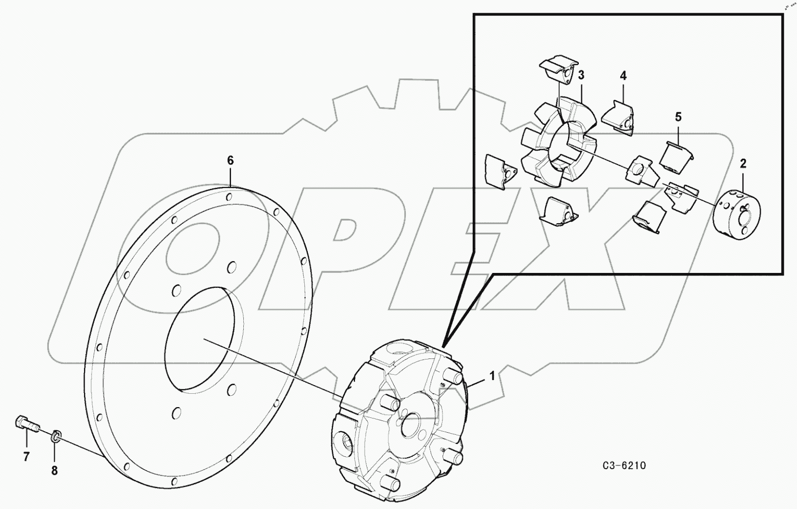  Gearbox with mounting parts