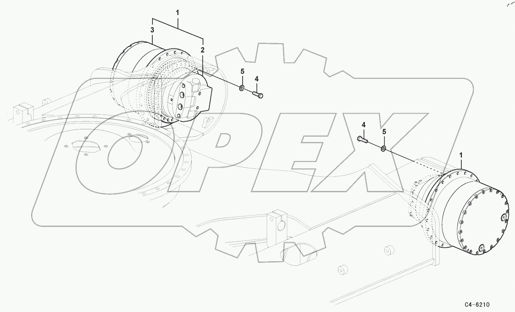  Travel motor with mounting parts