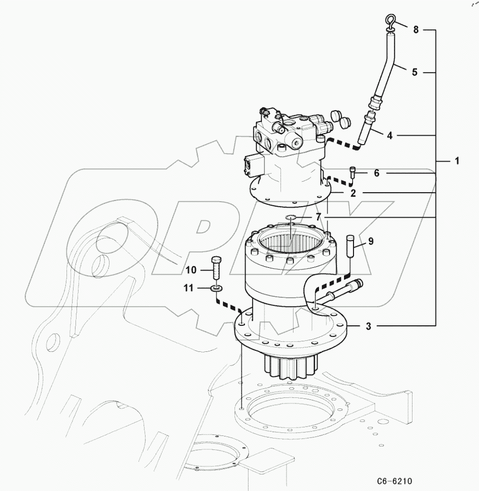  Swing motor with mounting hardware
