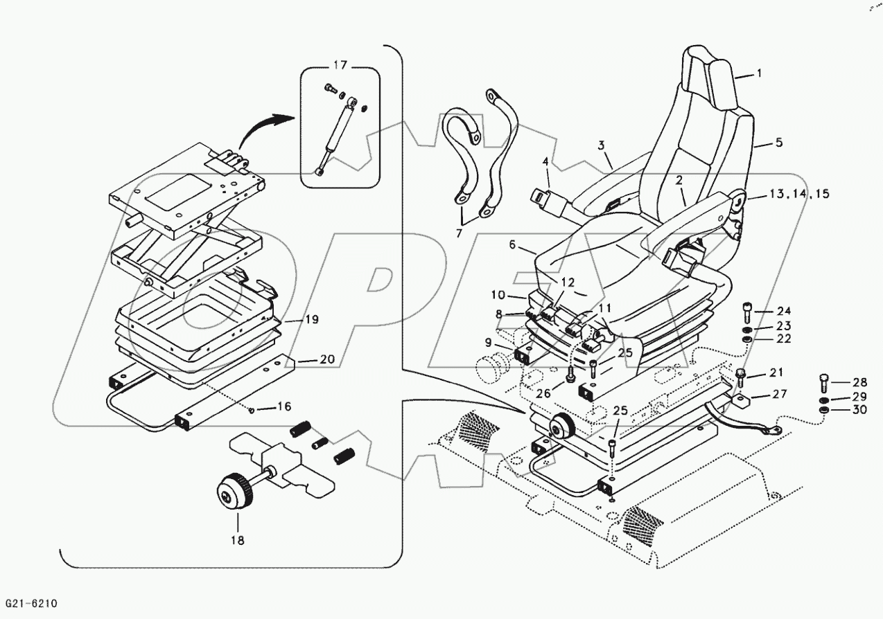  Operator's seat with fittings