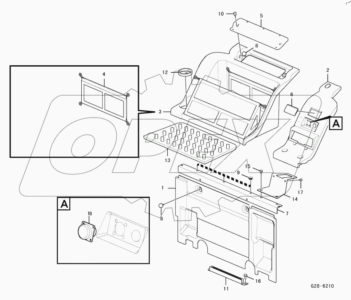  Instrument panel, radio panel