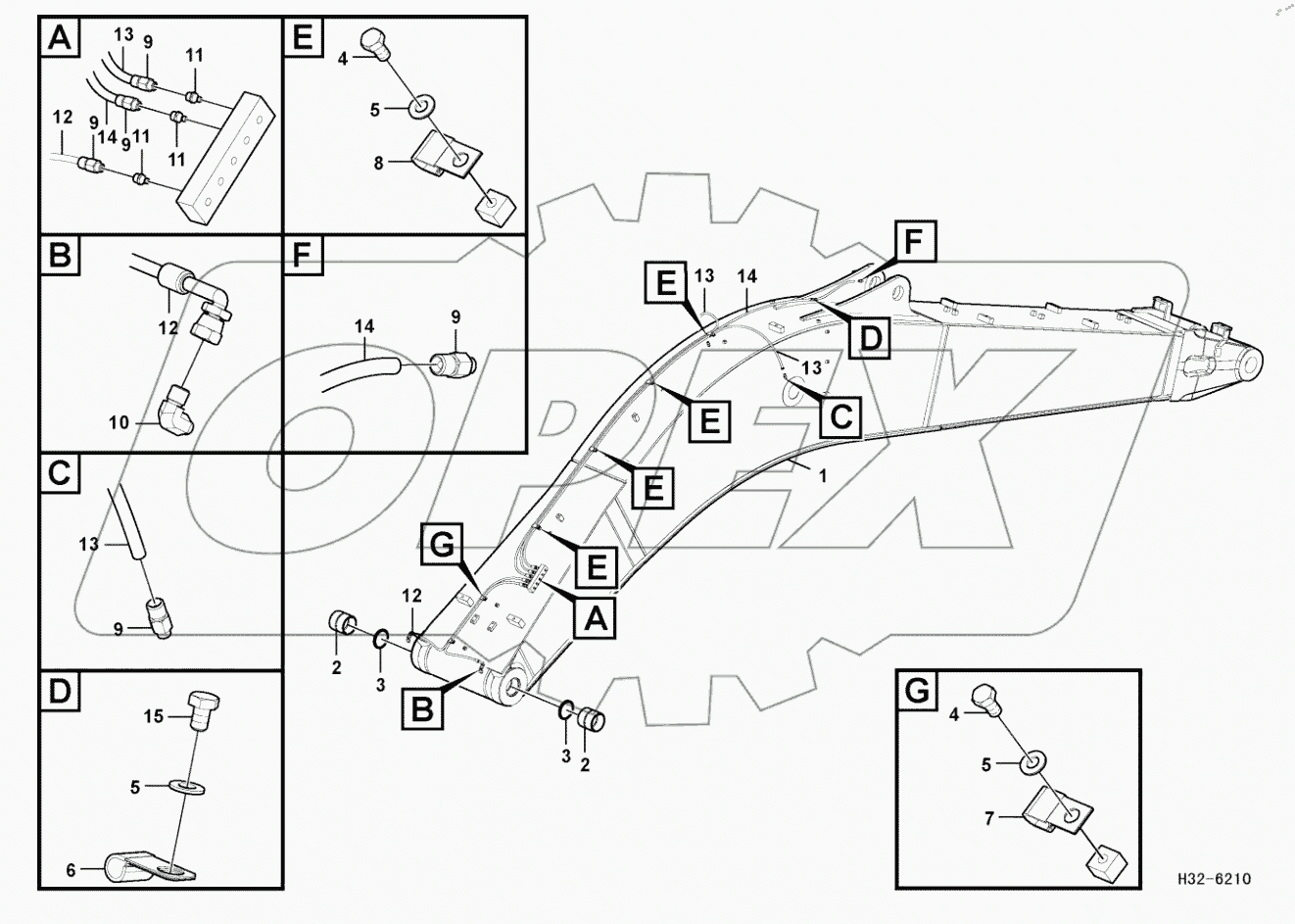  Boom and lubrication line