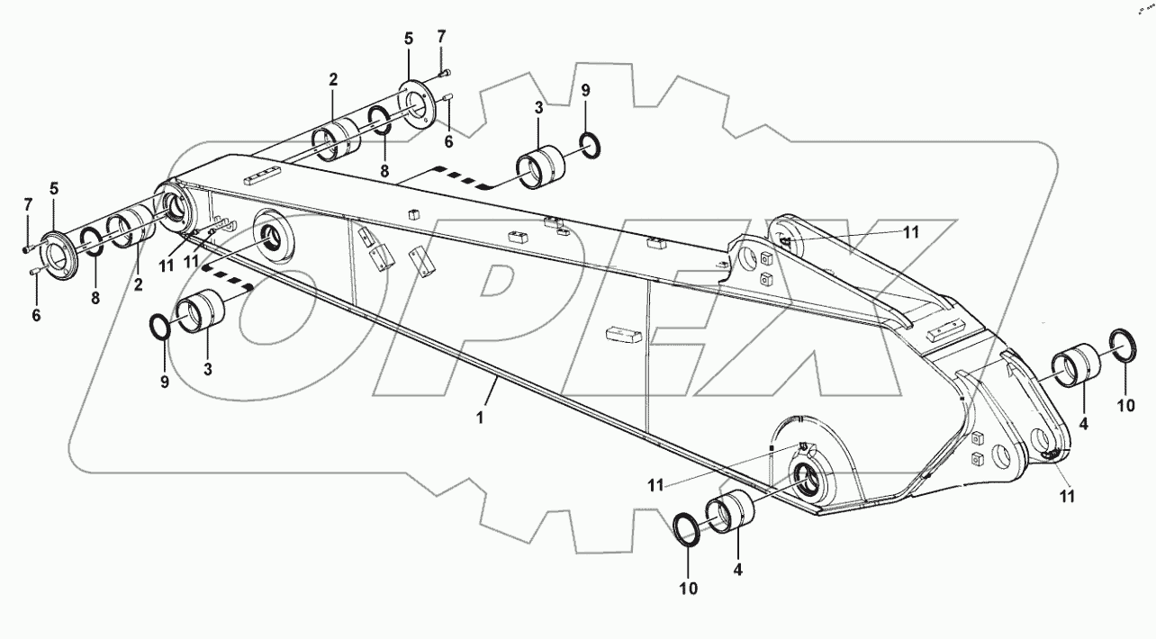 Lubrication arm and tubing with tubing seat