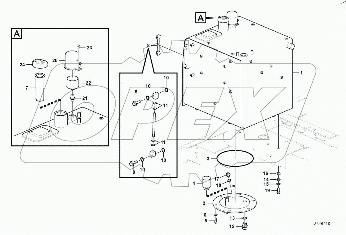 Fuel tank with coupling parts