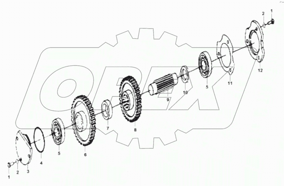  Детали промежуточного вала (370710);Dummy shaft parts i