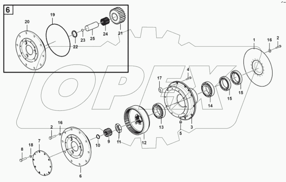  Узел колесного редуктора;Hub reduction