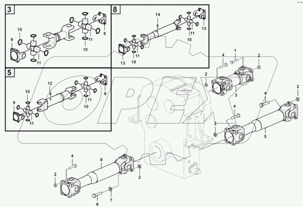  Сборка карданного вала;Propeller shaft assembly